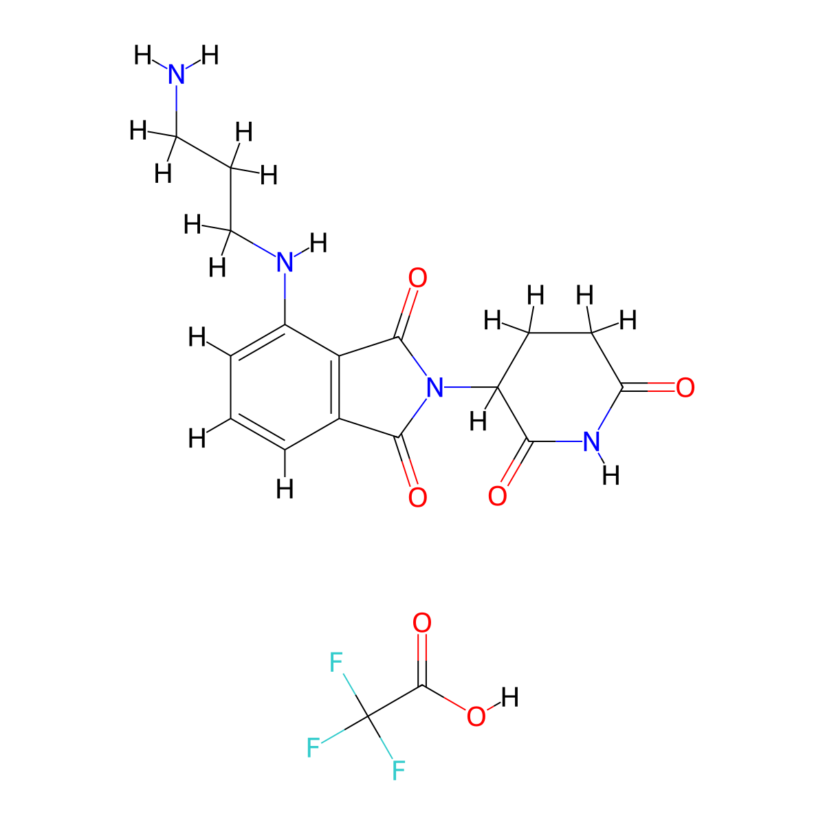 4-((3-Aminopropyl)amino)-2-(2,6-dioxopiperidin-3-yl)isoindoline-1,3-dione 2,2,2-trifluoroacetate molecular structure, CAS 2093388-21-5