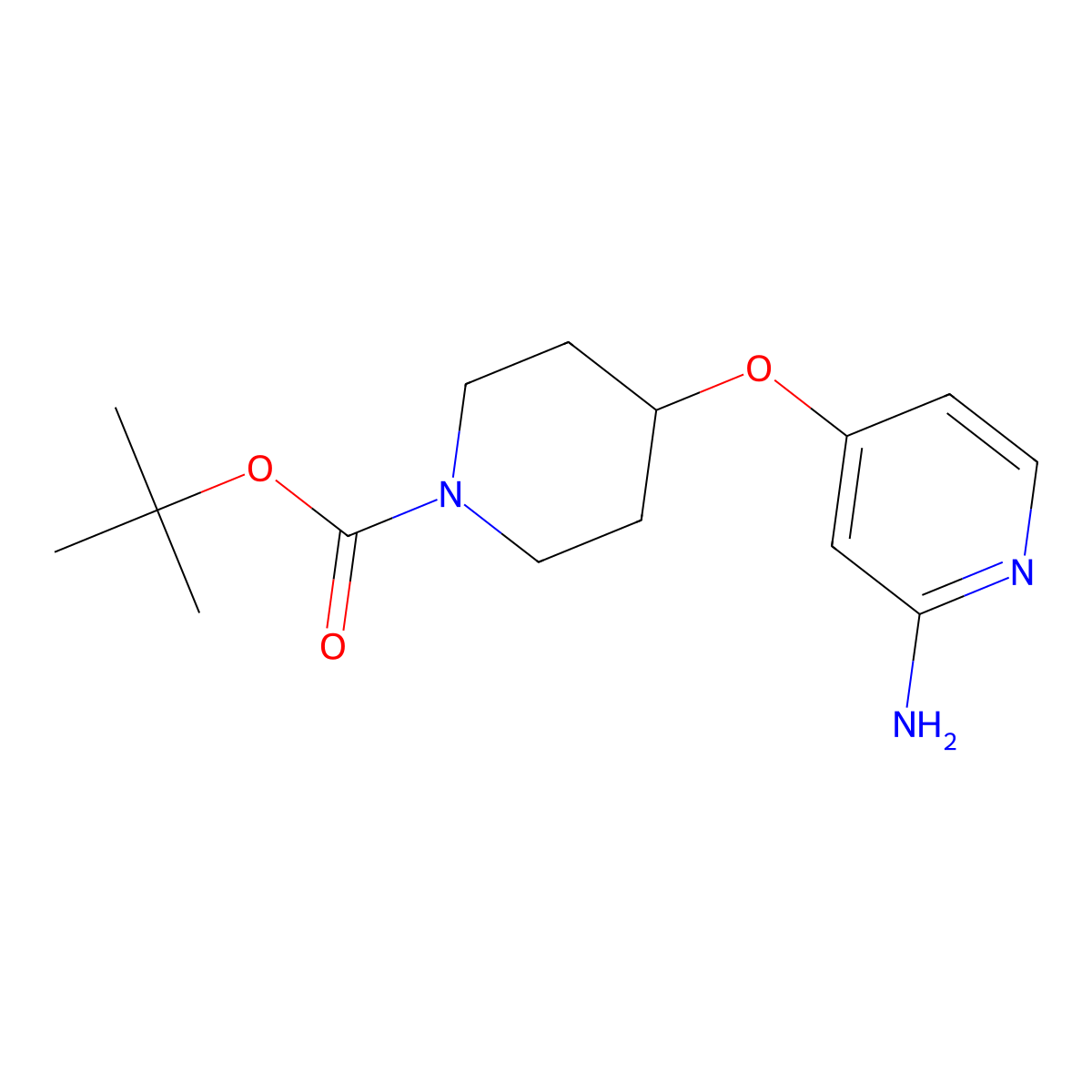 Tert-butyl 4-[(2-aminopyridin-4-yl)oxy]piperidine-1-carboxylate molecular structure, CAS 2093402-78-7