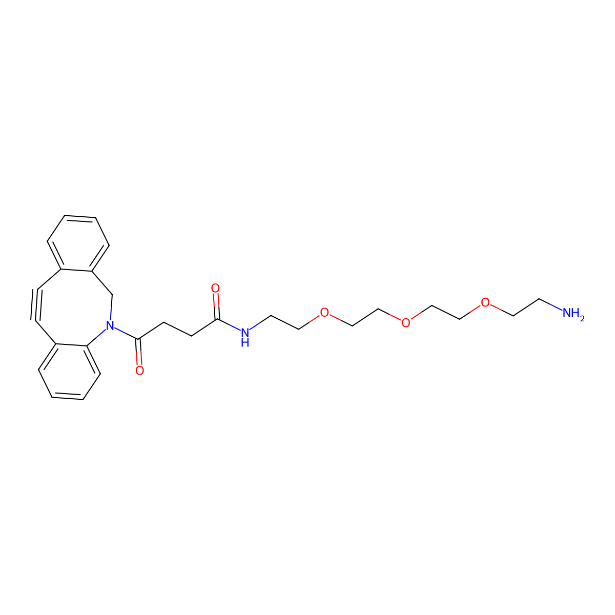 N-(2-(2-(2-(2-Aminoethoxy)ethoxy)ethoxy)ethyl)-11,12-didehydro-gamma-oxodibenz(b,f)azocine-5(6H)-butanamide molecular structure, CAS 2093409-57-3