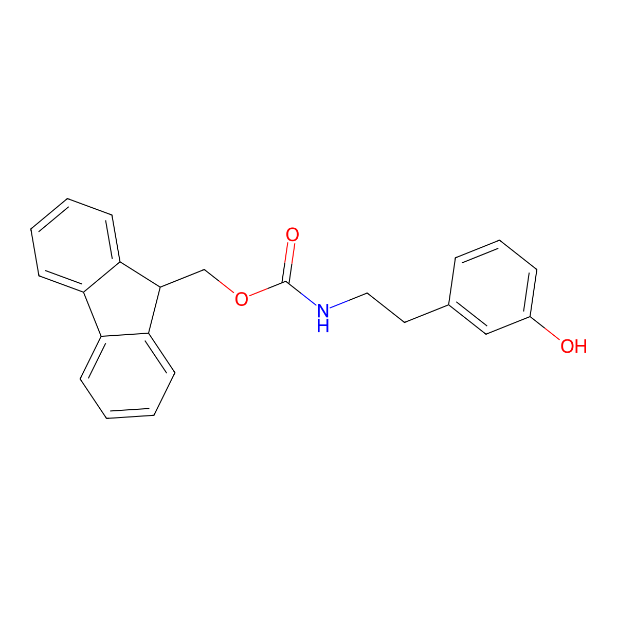 (9H-fluoren-9-yl)methyl N-[2-(3-hydroxyphenyl)ethyl]carbamate molecular structure, CAS 2093409-69-7