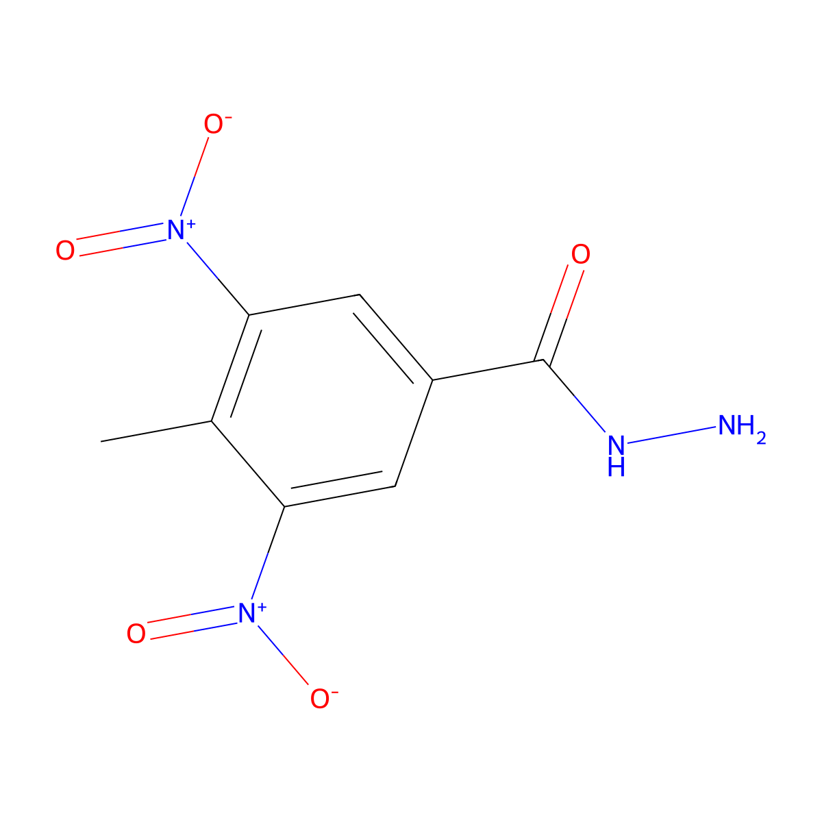 4-Methyl-3,5-dinitrobenzohydrazide molecular structure, CAS 209341-86-6