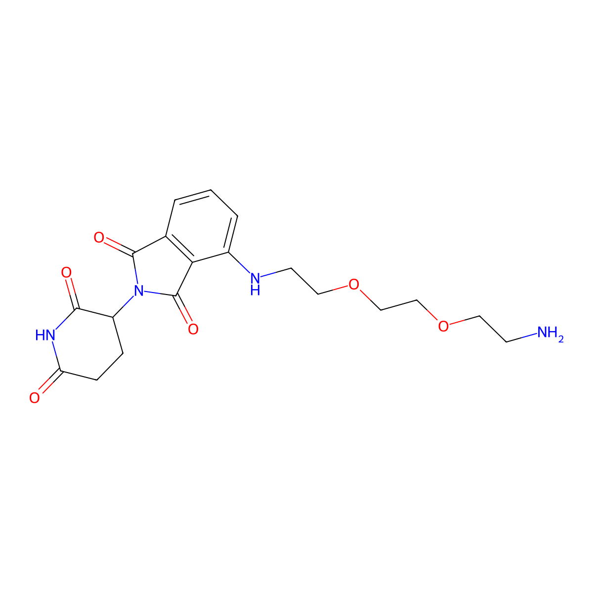 4-((2-(2-(2-Aminoethoxy)ethoxy)ethyl)amino)-2-(2,6-dioxopiperidin-3-yl)isoindoline-1,3-dione molecular structure, CAS 2093416-32-9