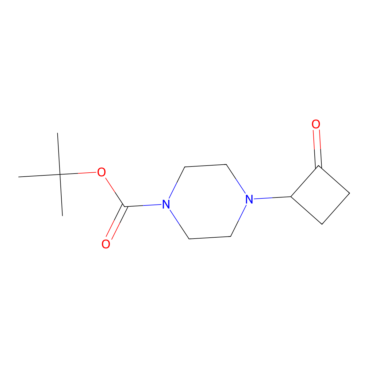 Tert-butyl 4-(2-oxocyclobutyl)piperazine-1-carboxylate molecular structure, CAS 2093427-37-1