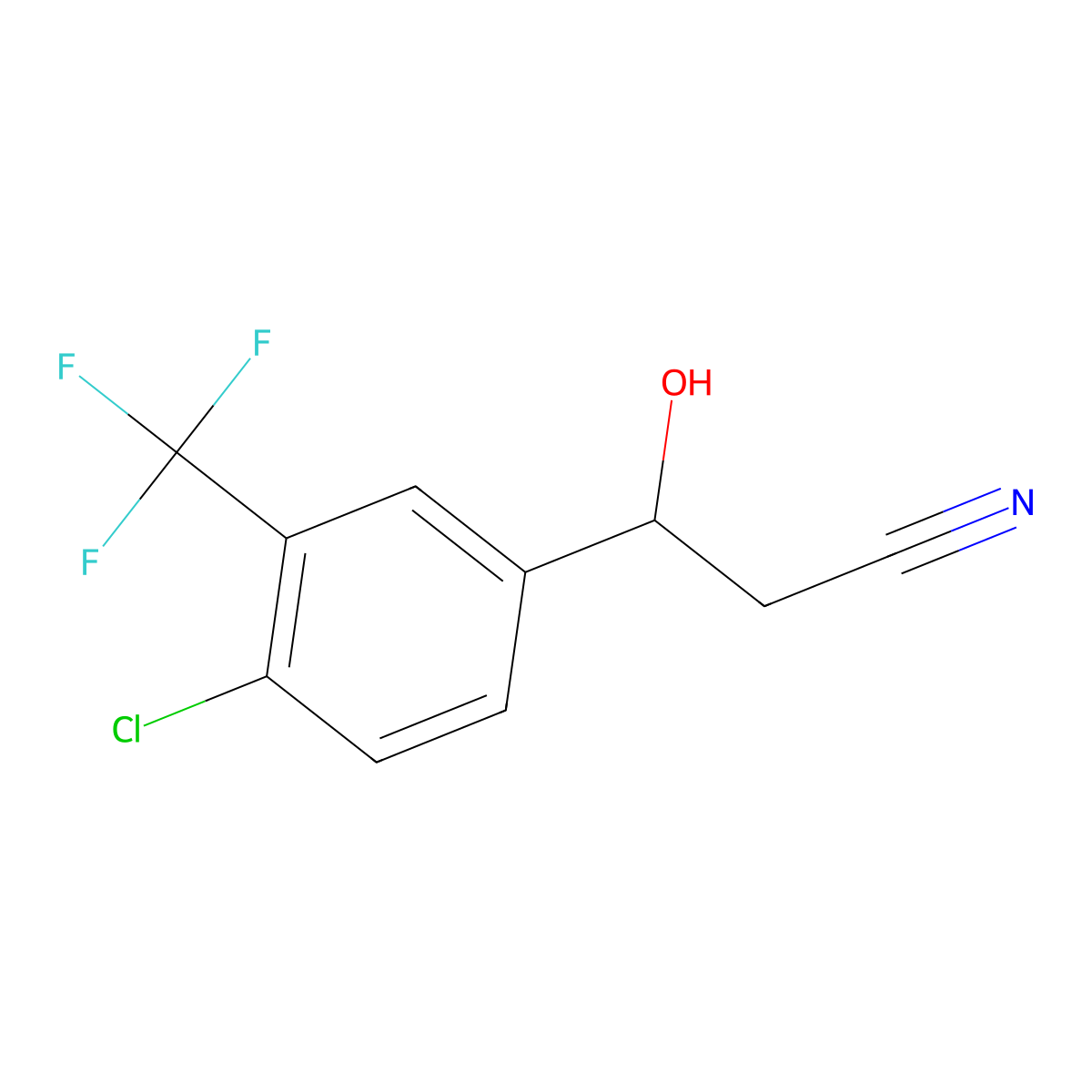 3-[4-Chloro-3-(trifluoromethyl)phenyl]-3-hydroxypropanenitrile molecular structure, CAS 2093459-18-6