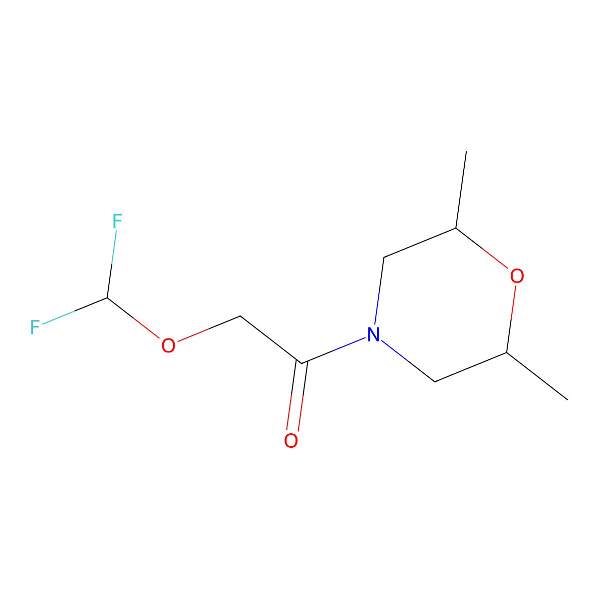 2-(difluoromethoxy)-1-[(2R,6S)-2,6-dimethylmorpholin-4-yl]ethan-1-one molecular structure, CAS 2093464-84-5