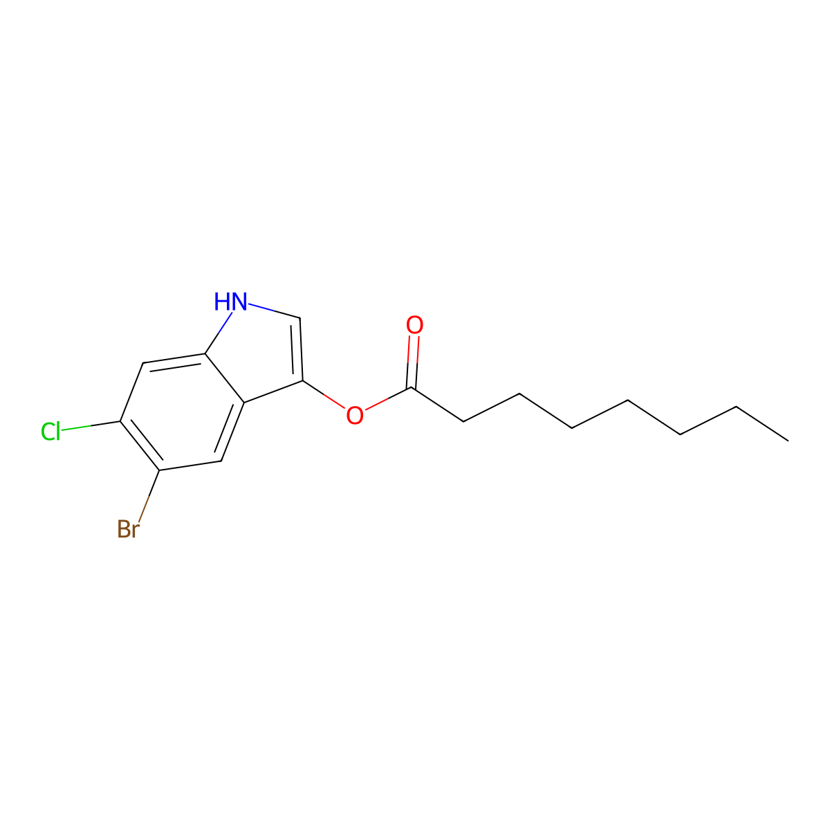 5-Bromo-6-chloro-3-indolyl caprylate molecular structure, CAS 209347-94-4