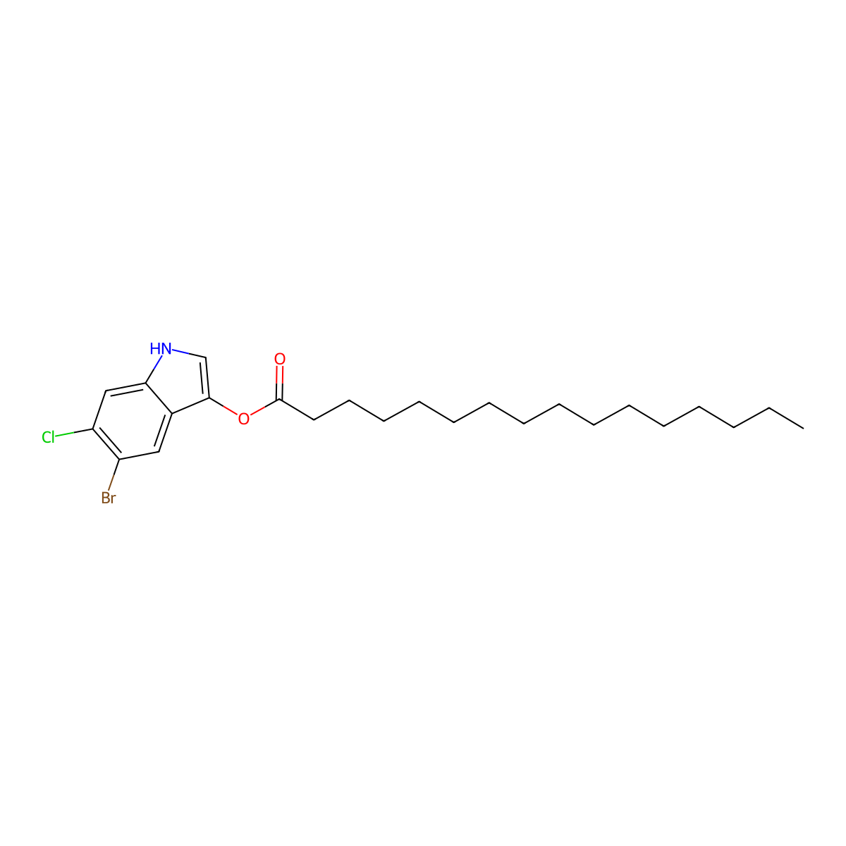 5-Bromo-6-chloro-1H-indol-3-yl palmitate molecular structure, CAS 209347-97-7