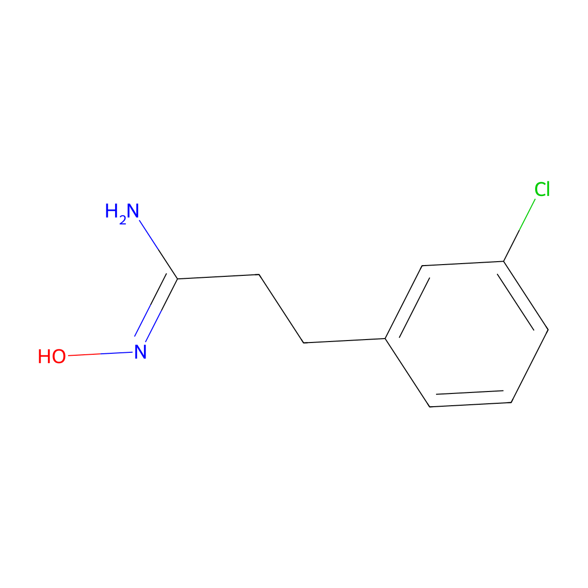 3-(3-chlorophenyl)-N'-hydroxypropanimidamide molecular structure, CAS 2093485-53-9
