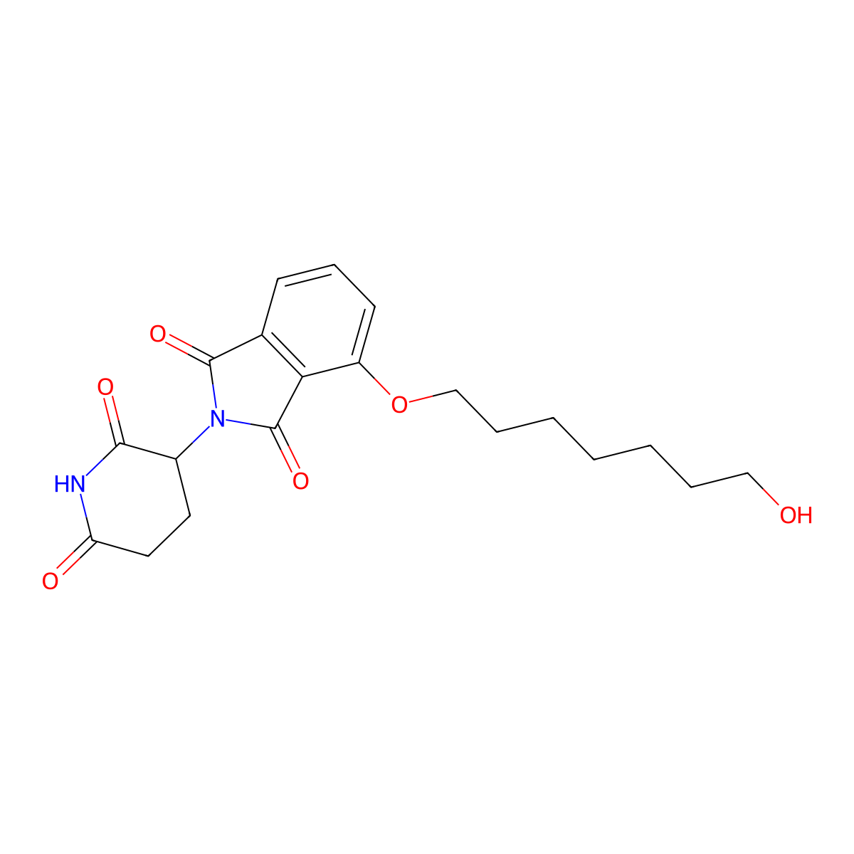 2-(2,6-Dioxopiperidin-3-yl)-4-((7-hydroxyheptyl)oxy)isoindoline-1,3-dione molecular structure, CAS 2093536-10-6