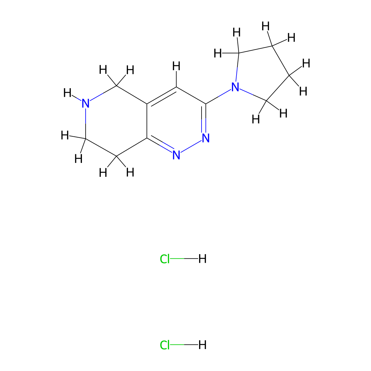 1-{5H,6H,7H,8H-pyrido[4,3-c]pyridazin-3-yl}pyrrolidine dihydrochloride molecular structure, CAS 2093582-30-8