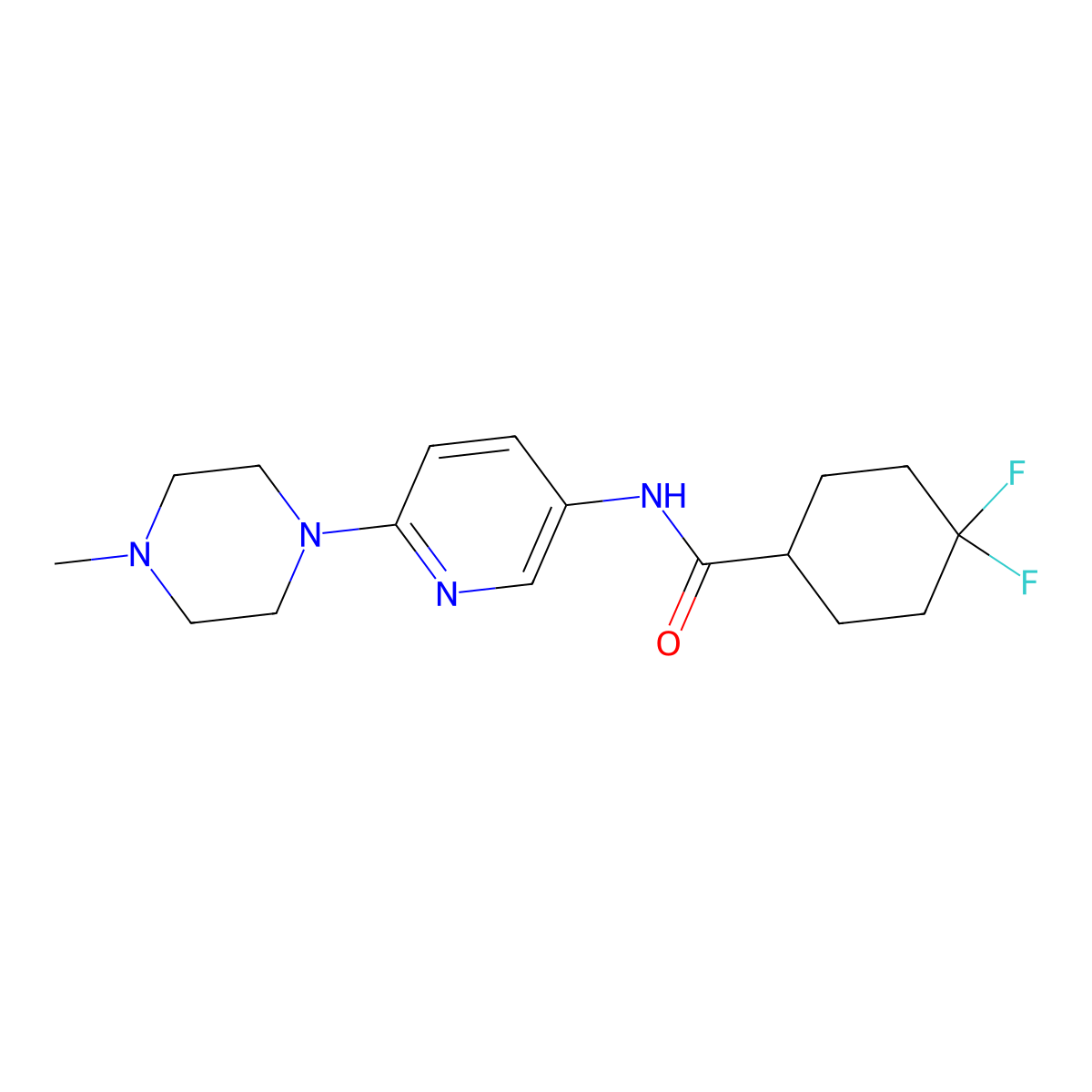 4,4-Difluoro-N-(6-(4-methylpiperazin-1-YL)pyridin-3-YL)cyclohexane-1-carboxamide molecular structure, CAS 2093665-51-9