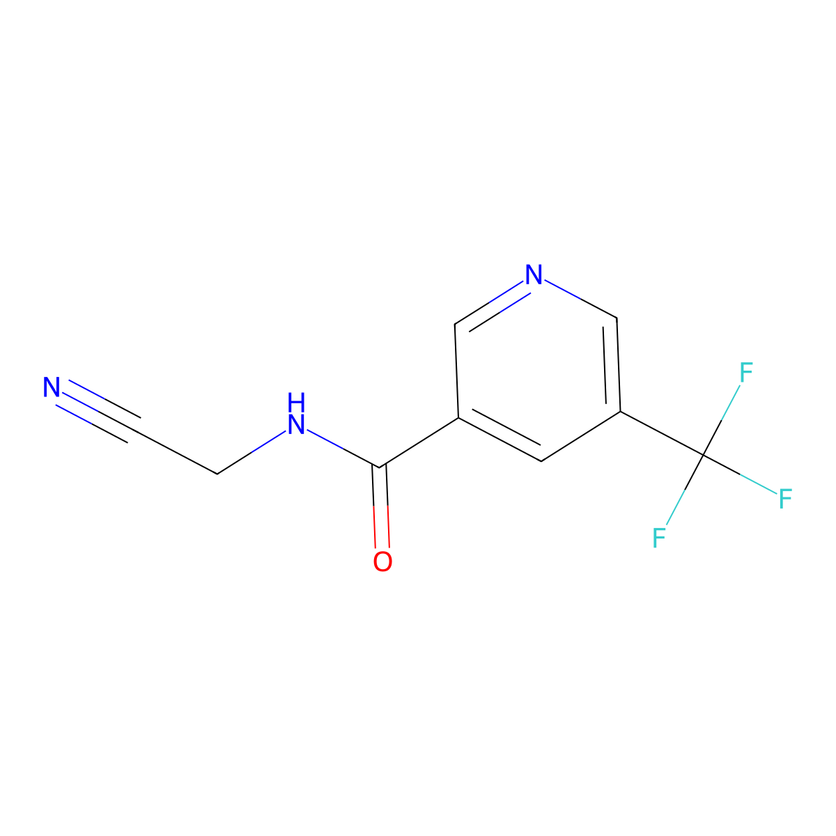 N-(cyanomethyl)-5-(trifluoromethyl)pyridine-3-carboxamide molecular structure, CAS 2093705-39-4