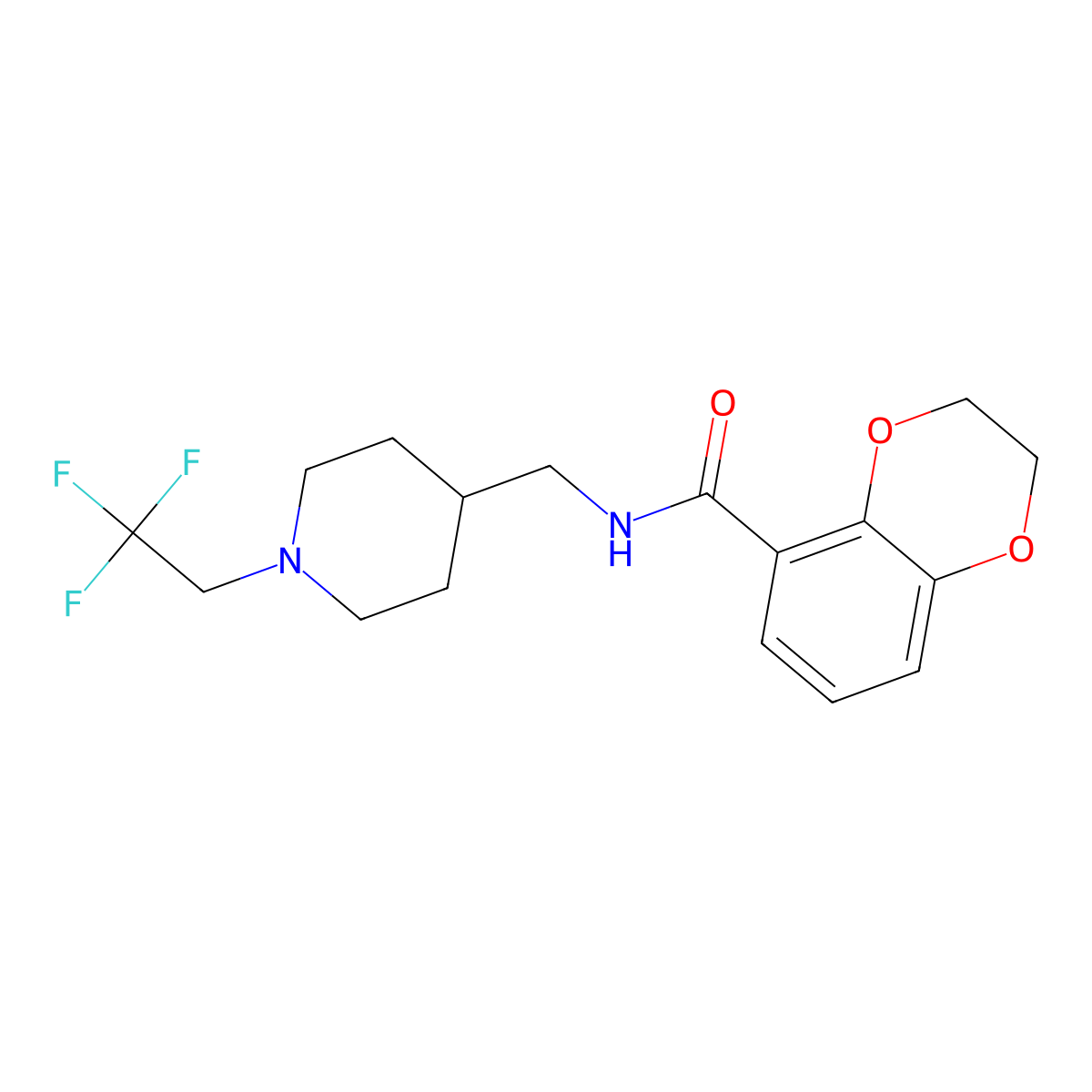 N-{[1-(2,2,2-trifluoroethyl)piperidin-4-yl]methyl}-2,3-dihydro-1,4-benzodioxine-5-carboxamide molecular structure, CAS 2093740-45-3