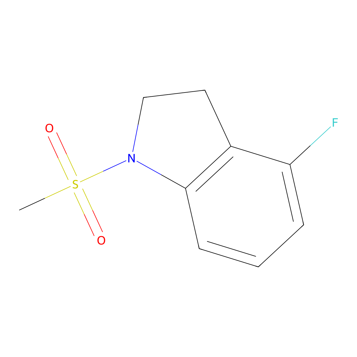 4-Fluoro-1-methanesulfonyl-2,3-dihydroindole molecular structure, CAS 2093788-64-6