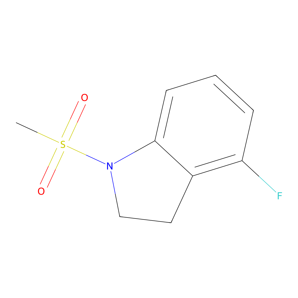 4-Fluoro-1-methanesulfonyl-2,3-dihydroindole molecular structure, CAS 2093788-64-6