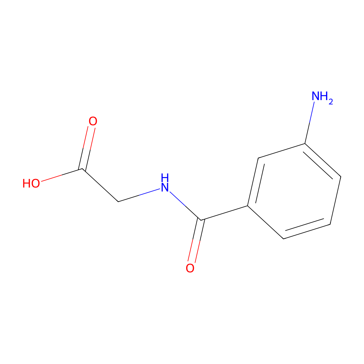 2-(3-Aminobenzamido)acetic acid molecular structure, CAS 20938-64-1