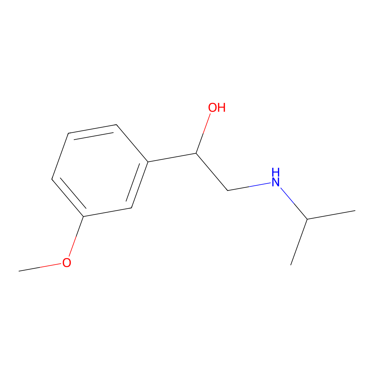 2-(Isopropylamino)-1-(3-methoxyphenyl)ethanol molecular structure, CAS 20938-79-8