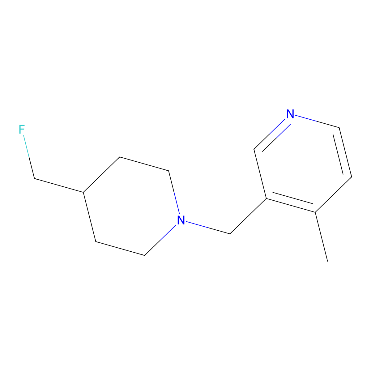 3-{[4-(Fluoromethyl)piperidin-1-yl]methyl}-4-methylpyridine molecular structure, CAS 2093843-64-0