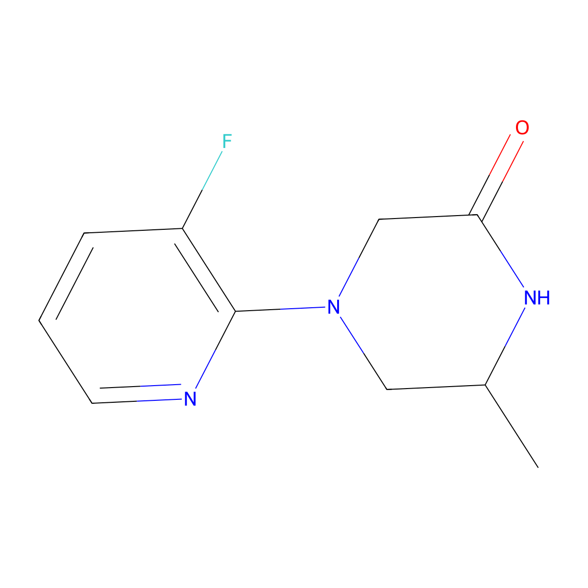 4-(3-Fluoropyridin-2-yl)-6-methylpiperazin-2-one molecular structure, CAS 2093848-55-4