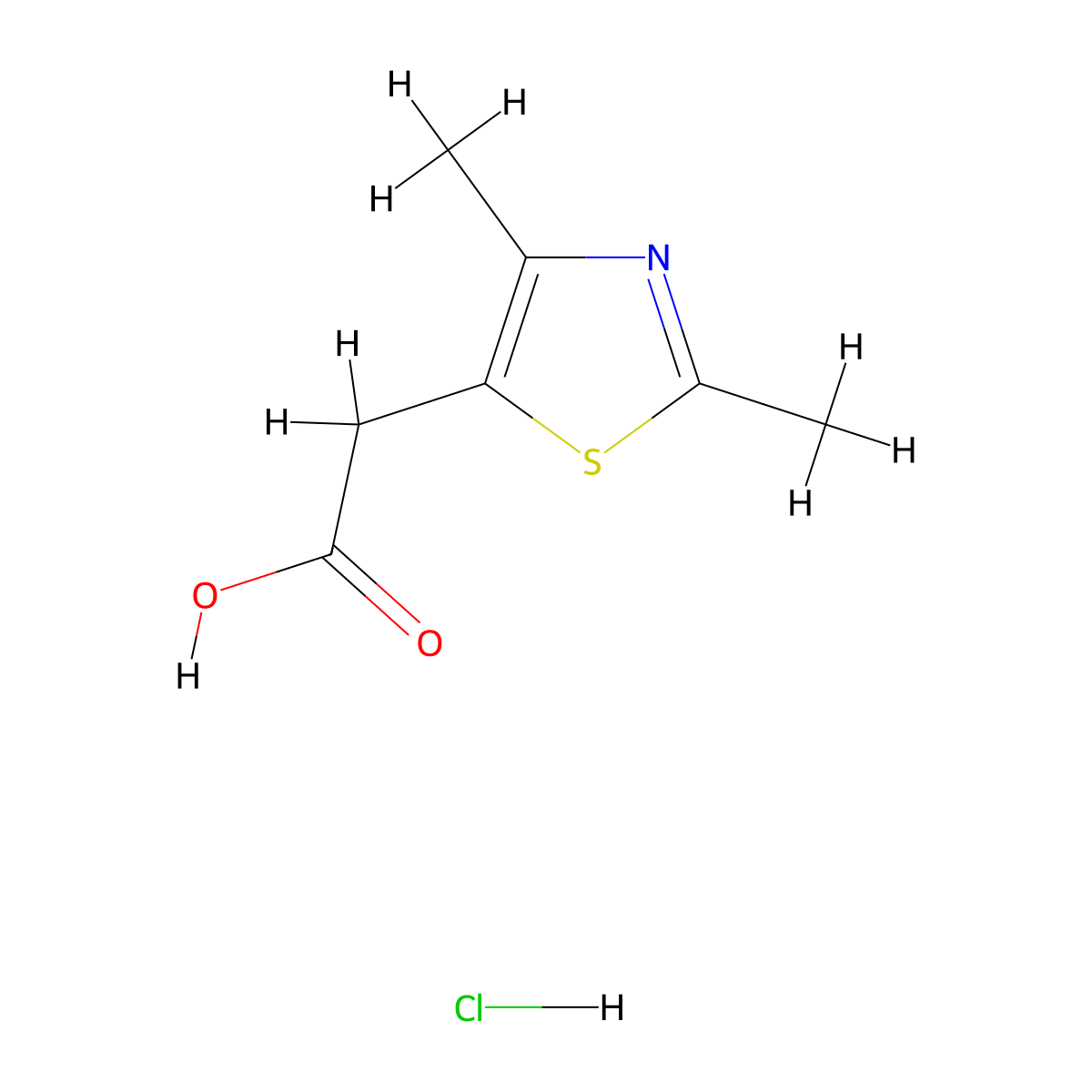 2-(Dimethyl-1,3-thiazol-5-yl)acetic acid hydrochloride molecular structure, CAS 2093851-37-5