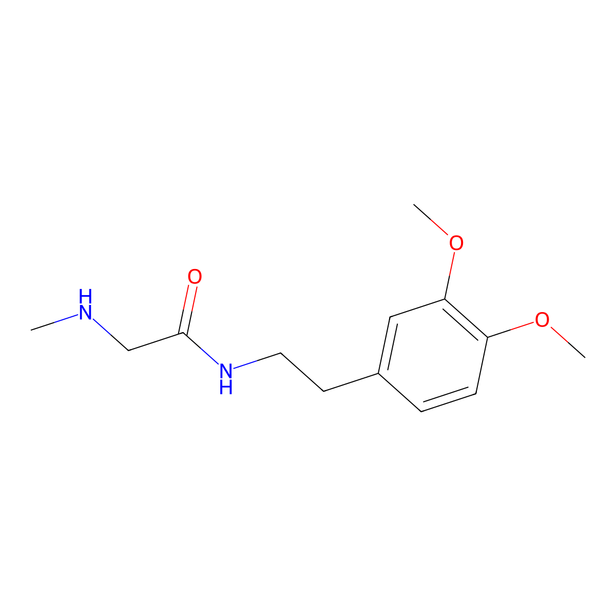N-(3,4-dimethoxyphenethyl)-2-(methylamino)acetamide molecular structure, CAS 20939-34-8