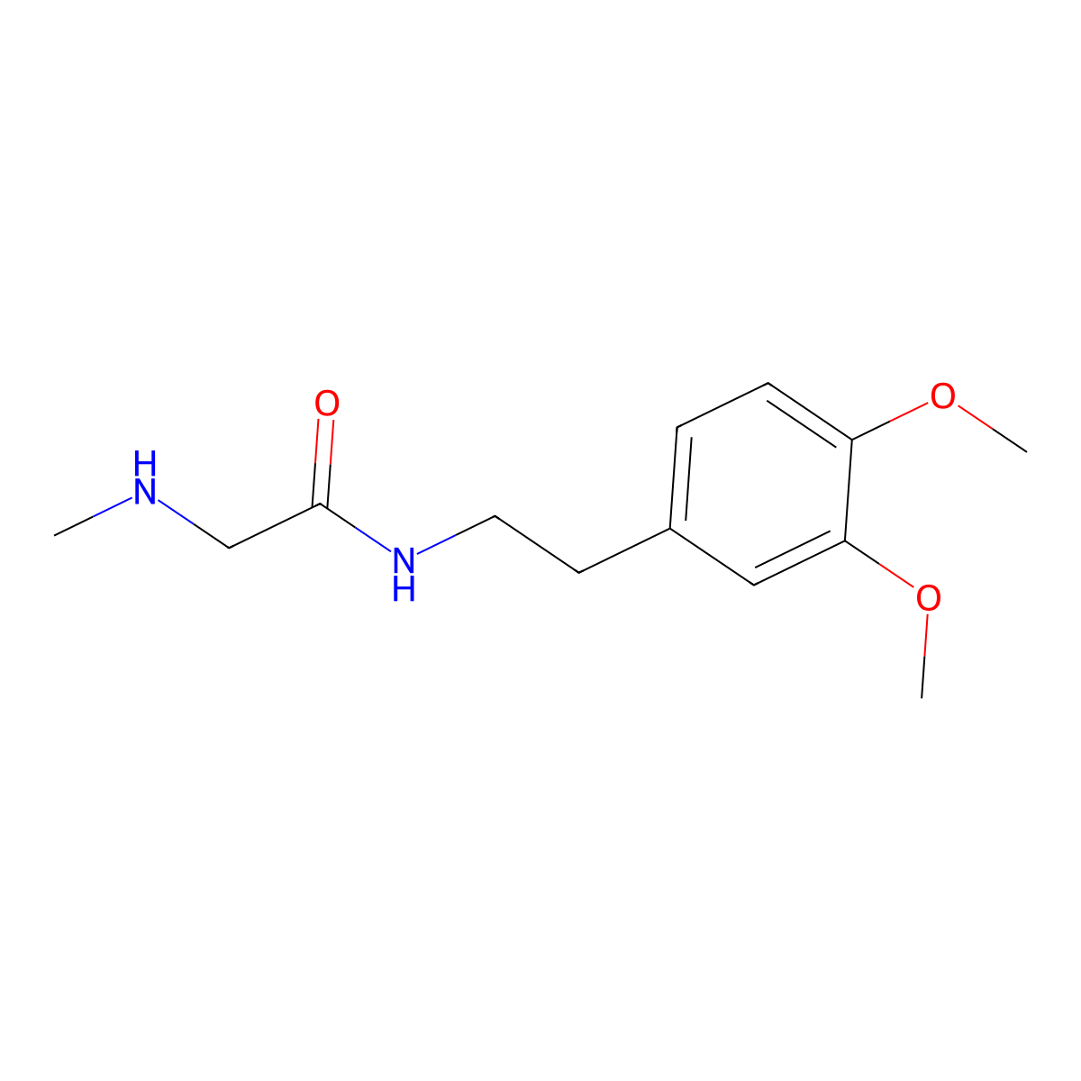 N-(3,4-dimethoxyphenethyl)-2-(methylamino)acetamide molecular structure, CAS 20939-34-8