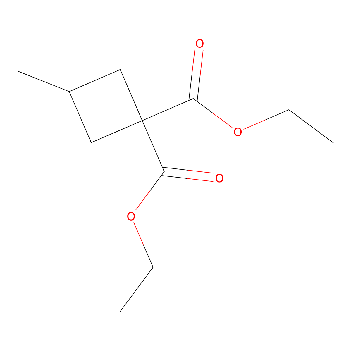 Diethyl 3-methylcyclobutane-1,1-dicarboxylate molecular structure, CAS 20939-62-2