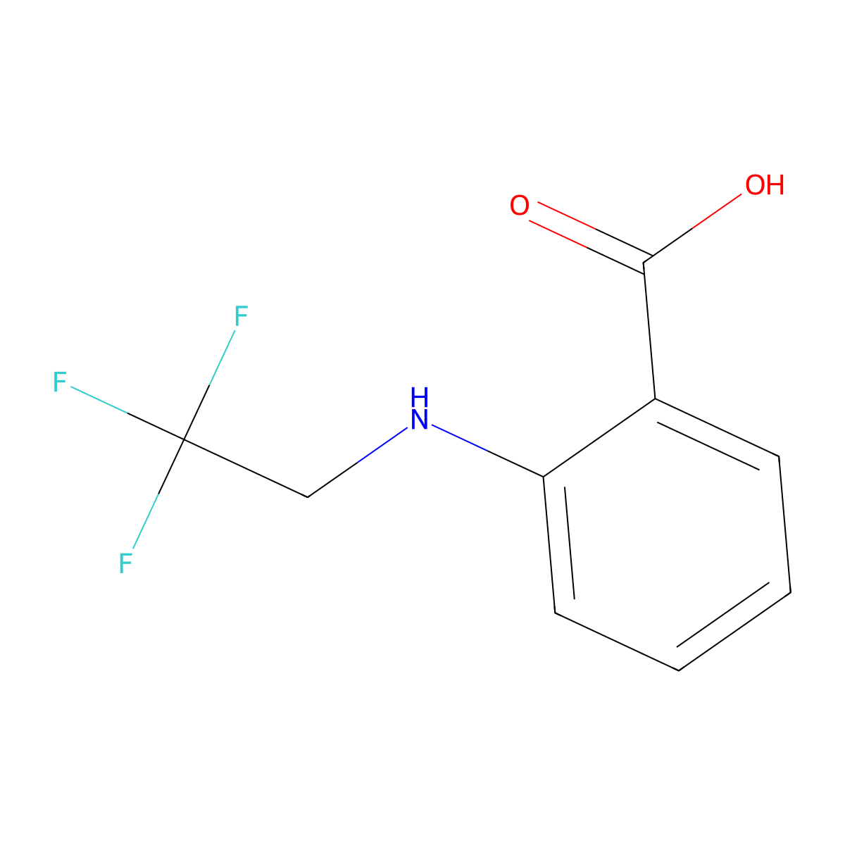2-[(2,2,2-Trifluoroethyl)amino]benzoic acid molecular structure, CAS 20939-82-6