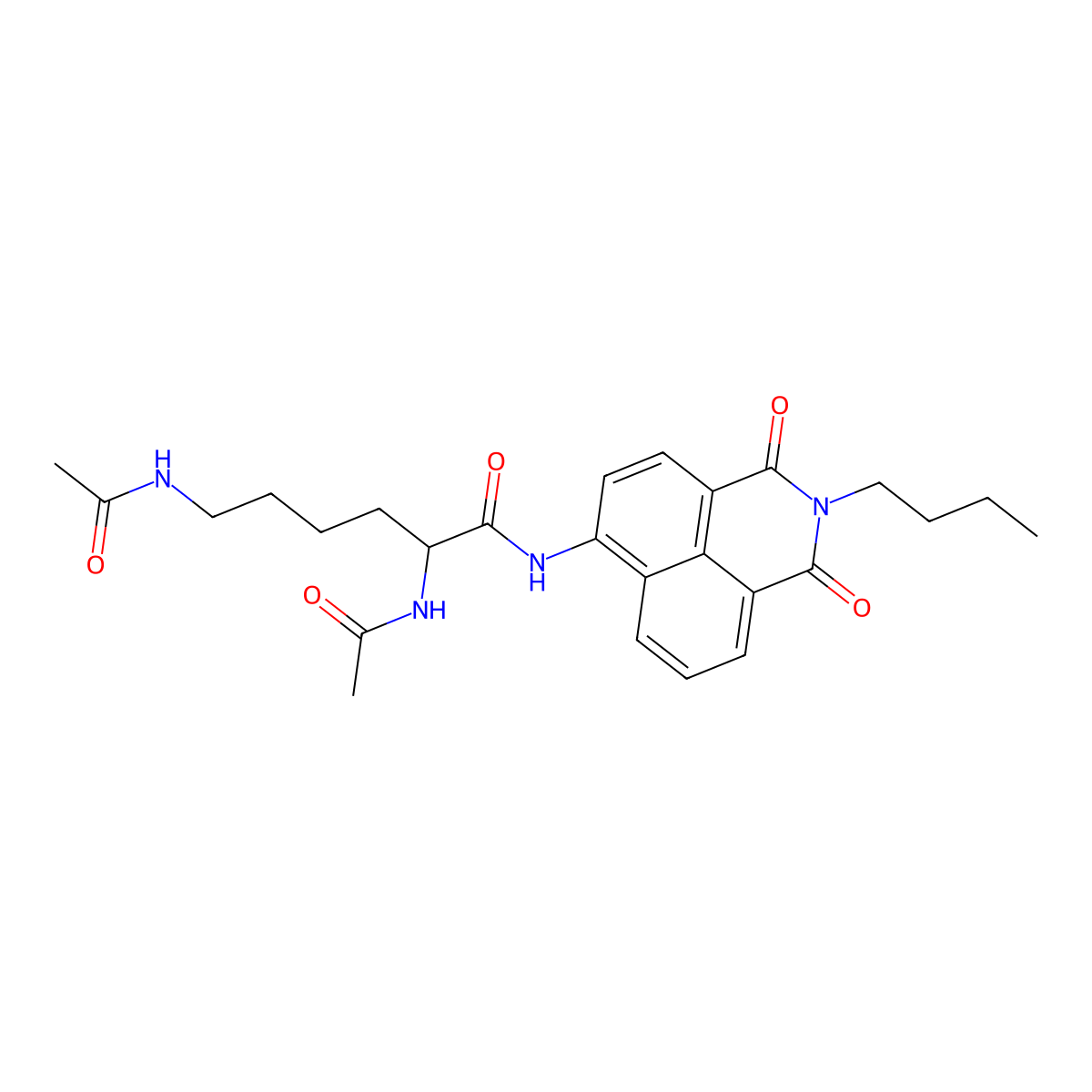 (S)-N,N'-(6-((2-Butyl-1,3-dioxo-2,3-dihydro-1H-benzo[de]isoquinolin-6-yl)amino)-6-oxohexane-1,5-diyl)diacetamide molecular structure, CAS 2093934-91-7