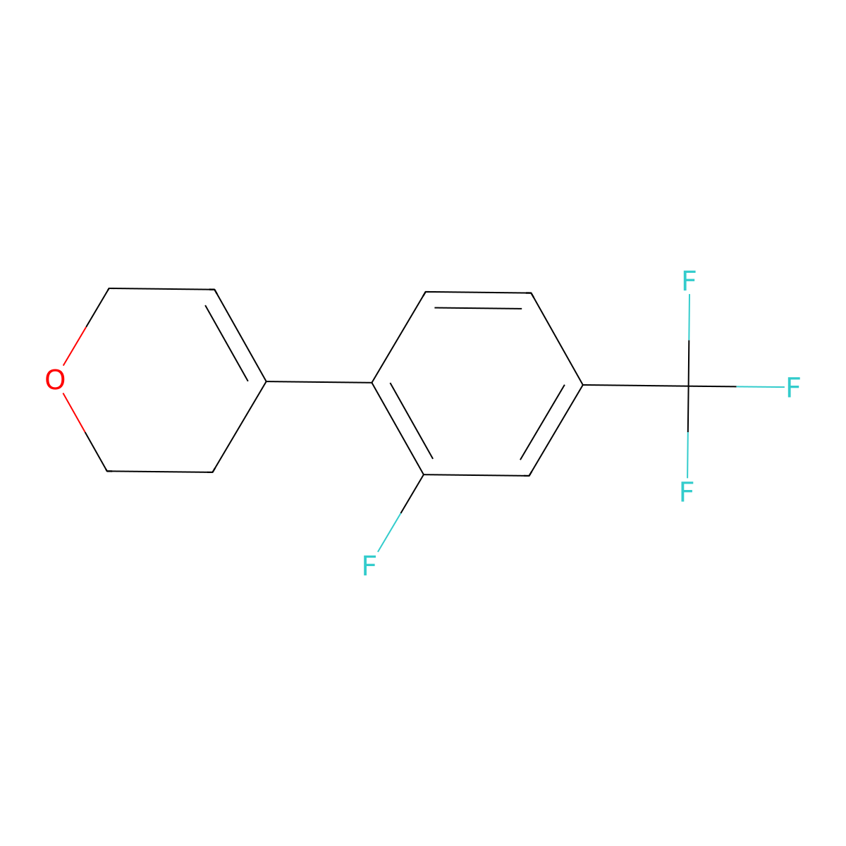 4-[2-fluoro-4-(trifluoromethyl)phenyl]-3,6-dihydro-2H-pyran molecular structure, CAS 2093956-77-3