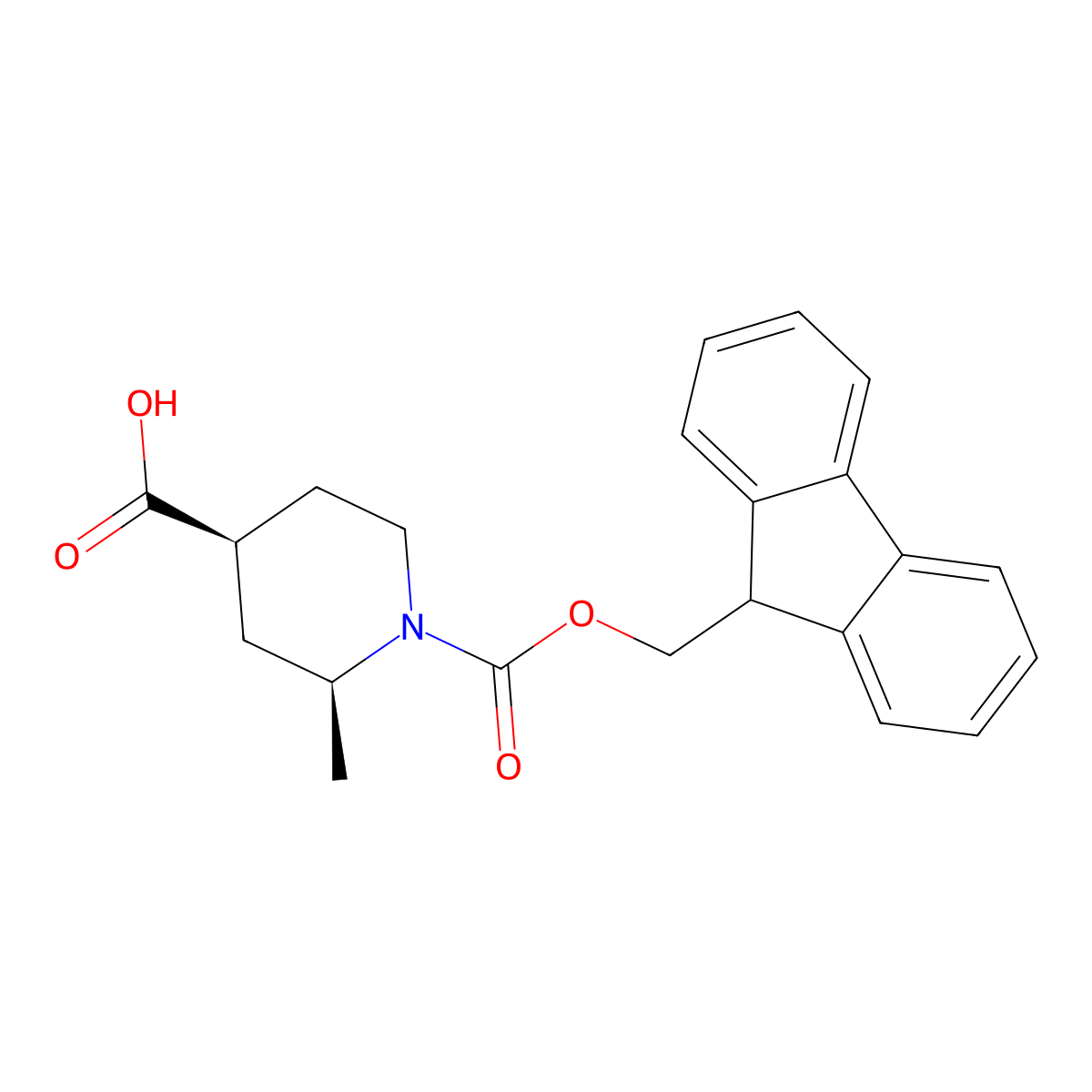 (2s,4s)-1-(((9h-Fluoren-9-yl)methoxy)carbonyl)-2-methylpiperidine-4-carboxylic acid molecular structure, CAS 2093968-52-4