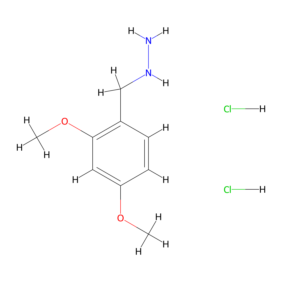 [(2,4-Dimethoxyphenyl)methyl]hydrazine dihydrochloride molecular structure, CAS 2093977-97-8