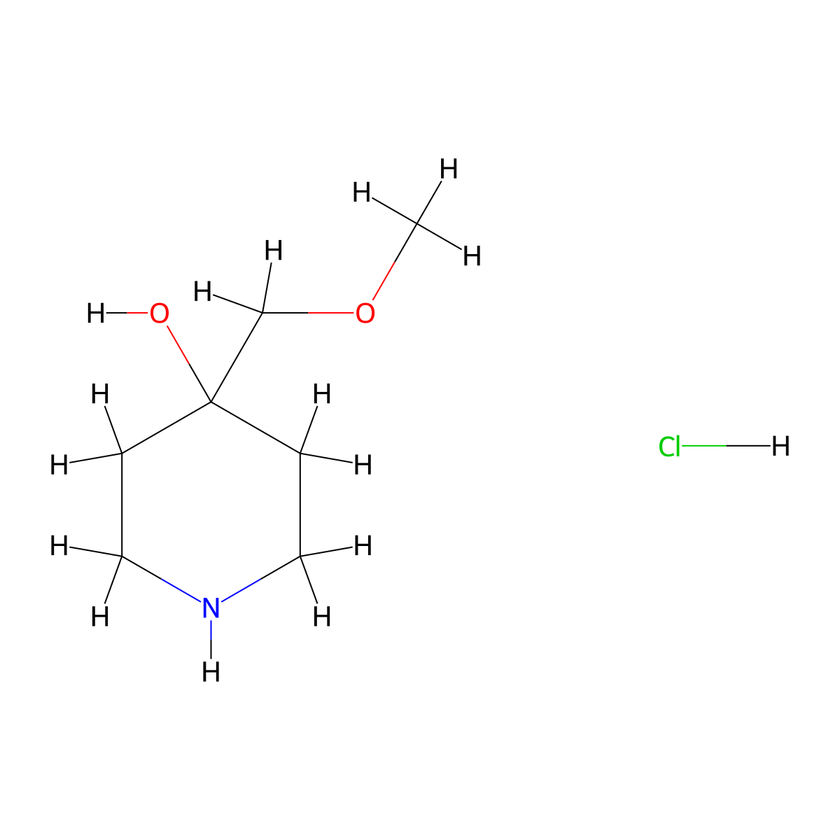 4-(Methoxymethyl)piperidin-4-ol hydrochloride molecular structure, CAS 2093979-92-9