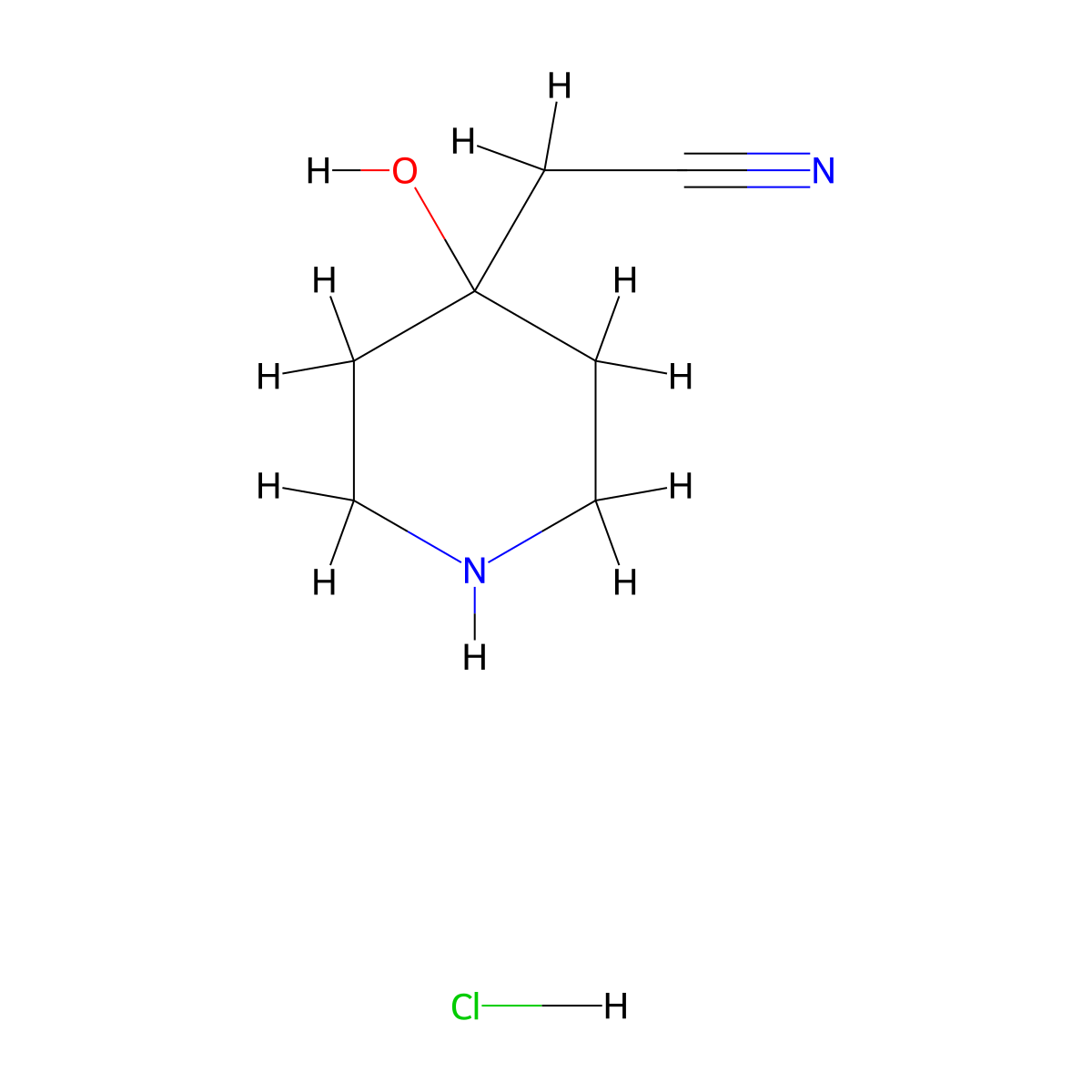 2-(4-Hydroxypiperidin-4-yl)acetonitrile hydrochloride molecular structure, CAS 2093980-11-9