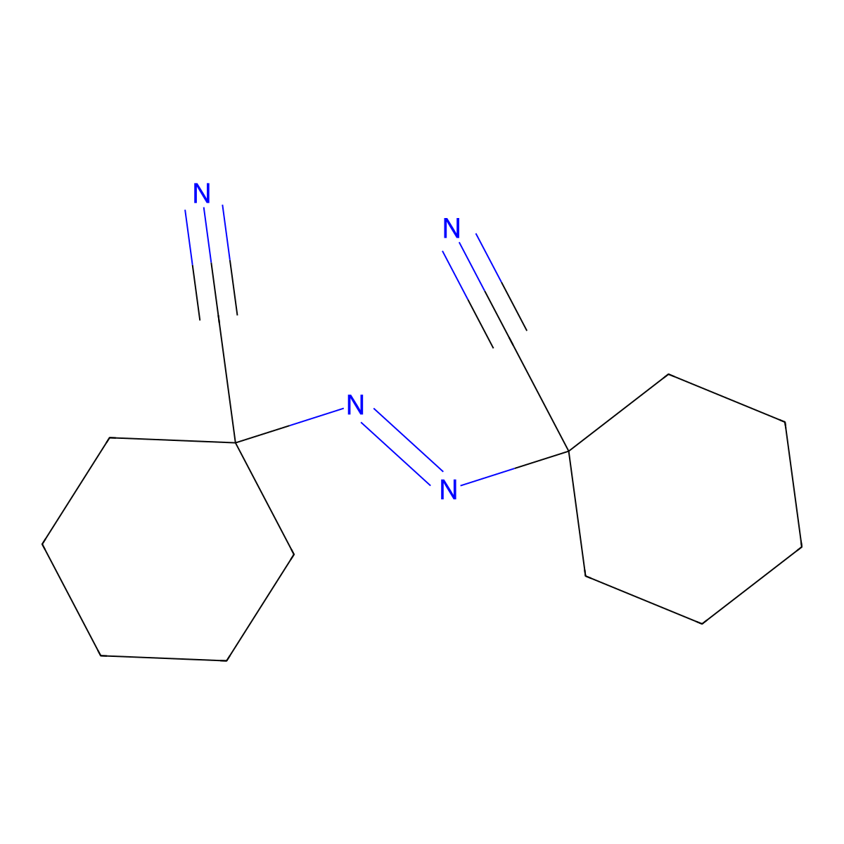 1,1'-Azobis(cyclohexanecarbonitrile) molecular structure, CAS 2094-98-6