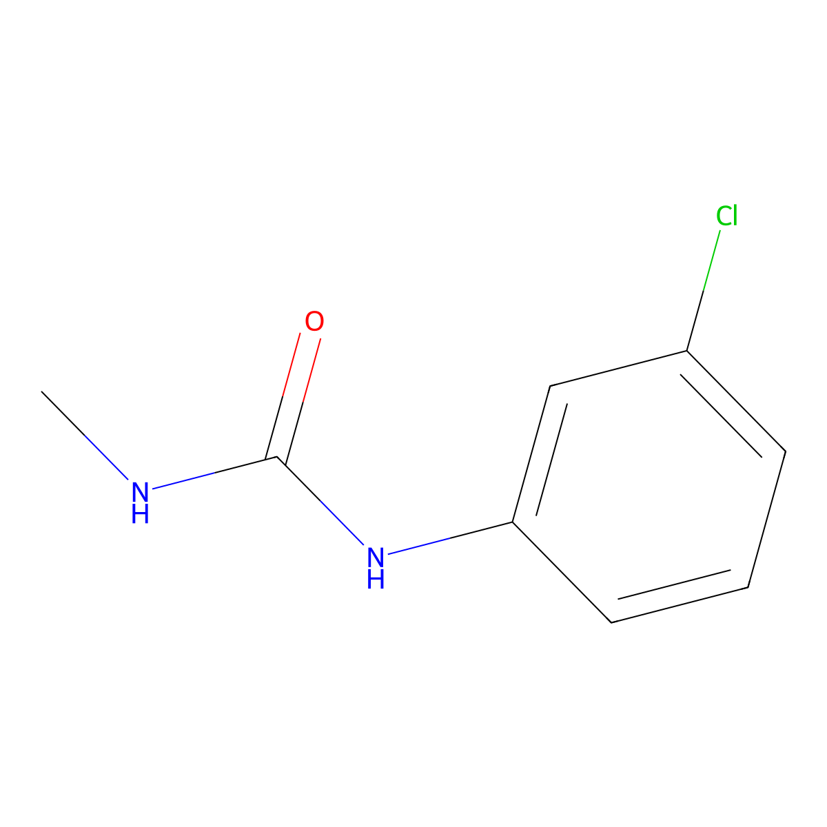 N-(3-chlorophenyl)-N'-methylurea molecular structure, CAS 20940-42-5