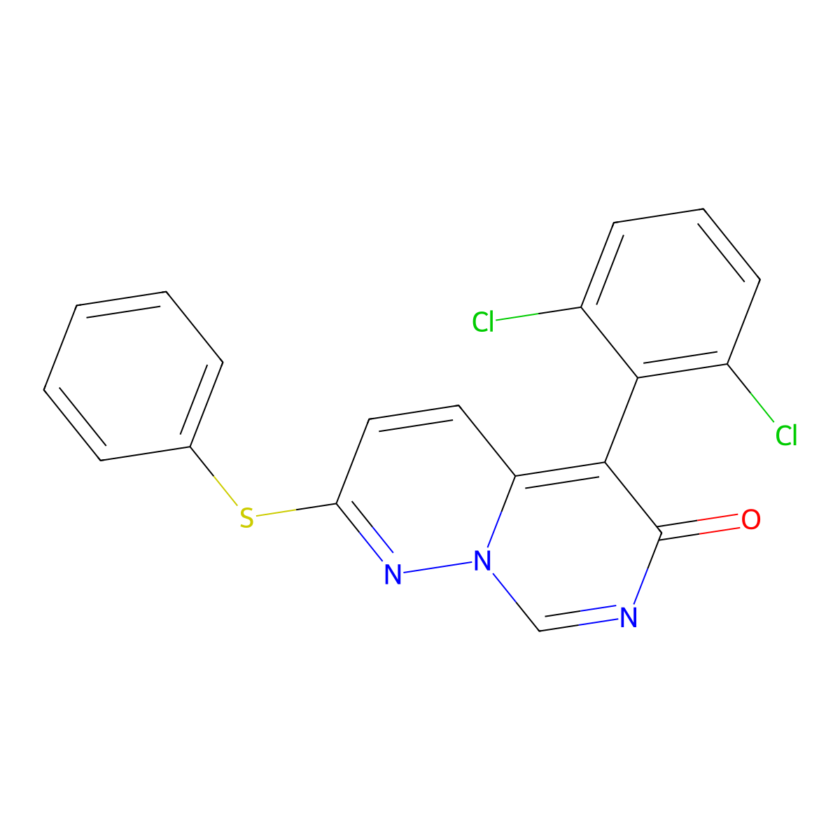 5-(2,6-dichlorophenyl)-2-(phenylthio)-6H-pyrimido[1,6-b]pyridazin-6-one molecular structure, CAS 209409-98-3