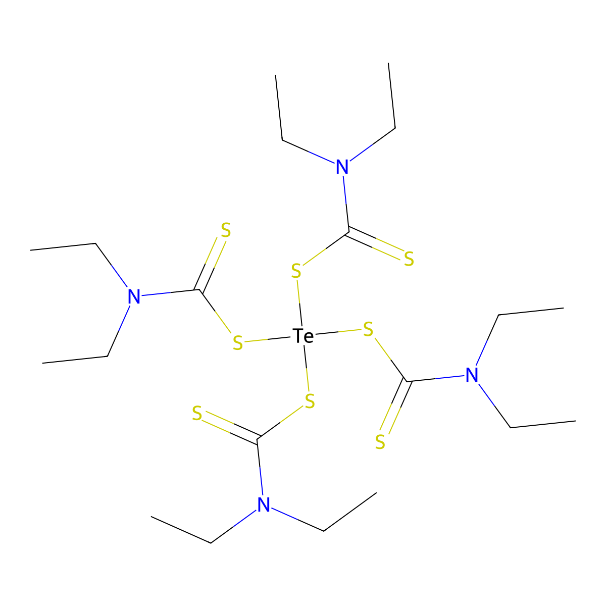 Ethyl tellurac molecular structure, CAS 20941-65-5