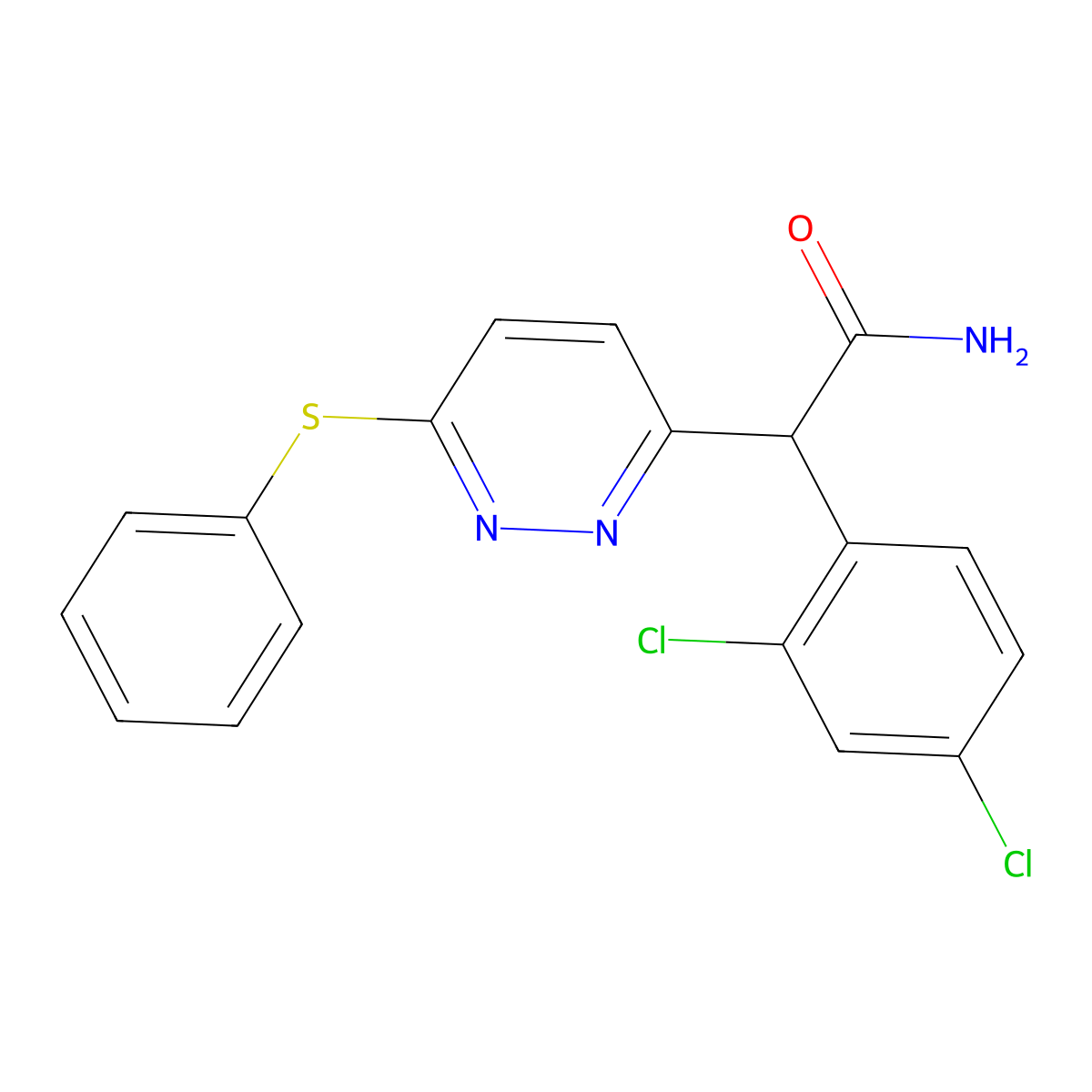 2-(2,4-Dichlorophenyl)-2-[6-(phenylsulfanyl)-3-pyridazinyl]acetamide molecular structure, CAS 209410-93-5
