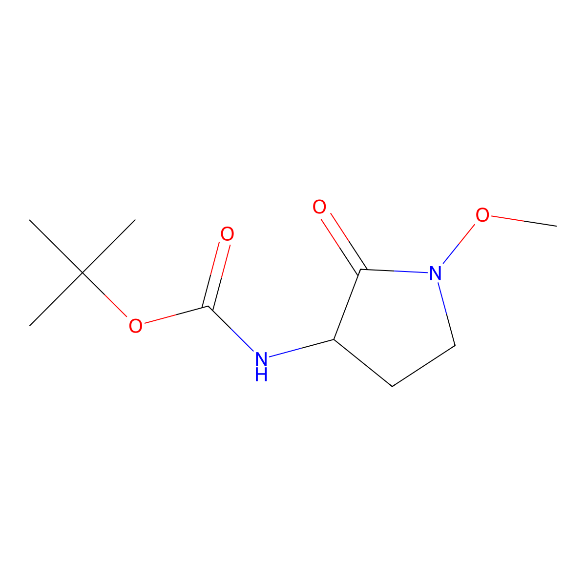 tert-butyl N-(1-methoxy-2-oxopyrrolidin-3-yl)carbamate molecular structure, CAS 2094111-59-6