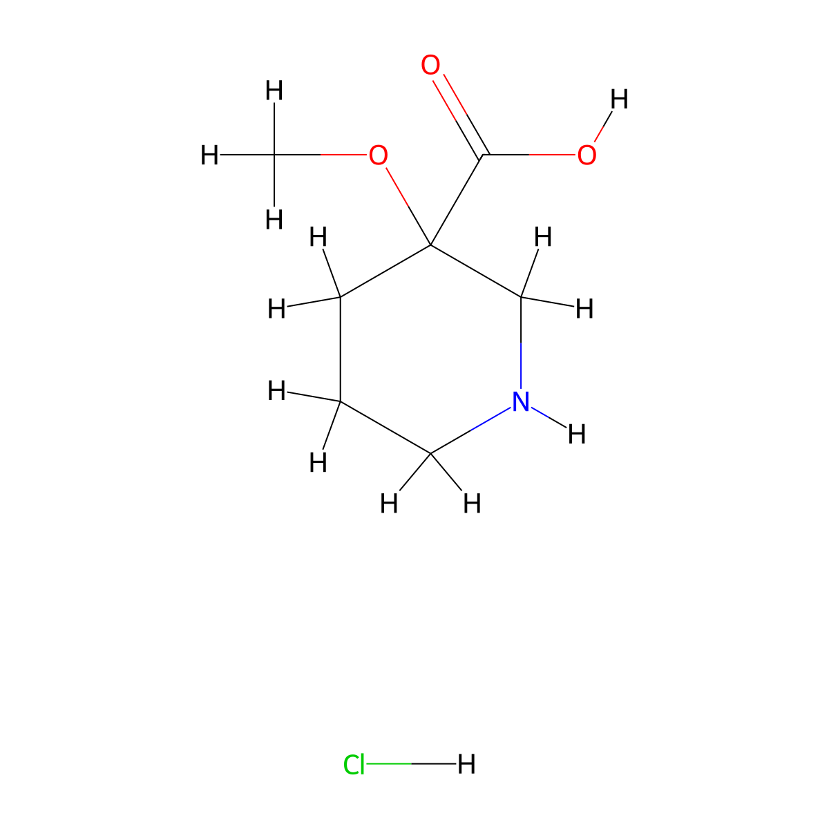 3-Methoxypiperidine-3-carboxylic acid hydrochloride molecular structure, CAS 2094113-33-2