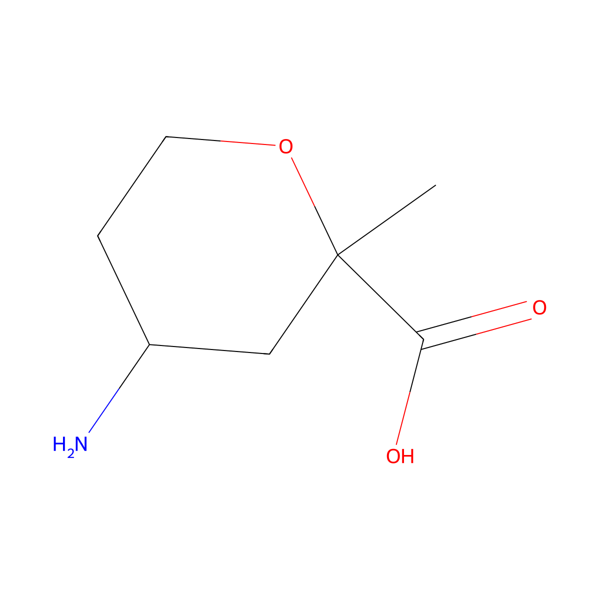4-Amino-2-methyloxane-2-carboxylic acid molecular structure, CAS 2094117-73-2