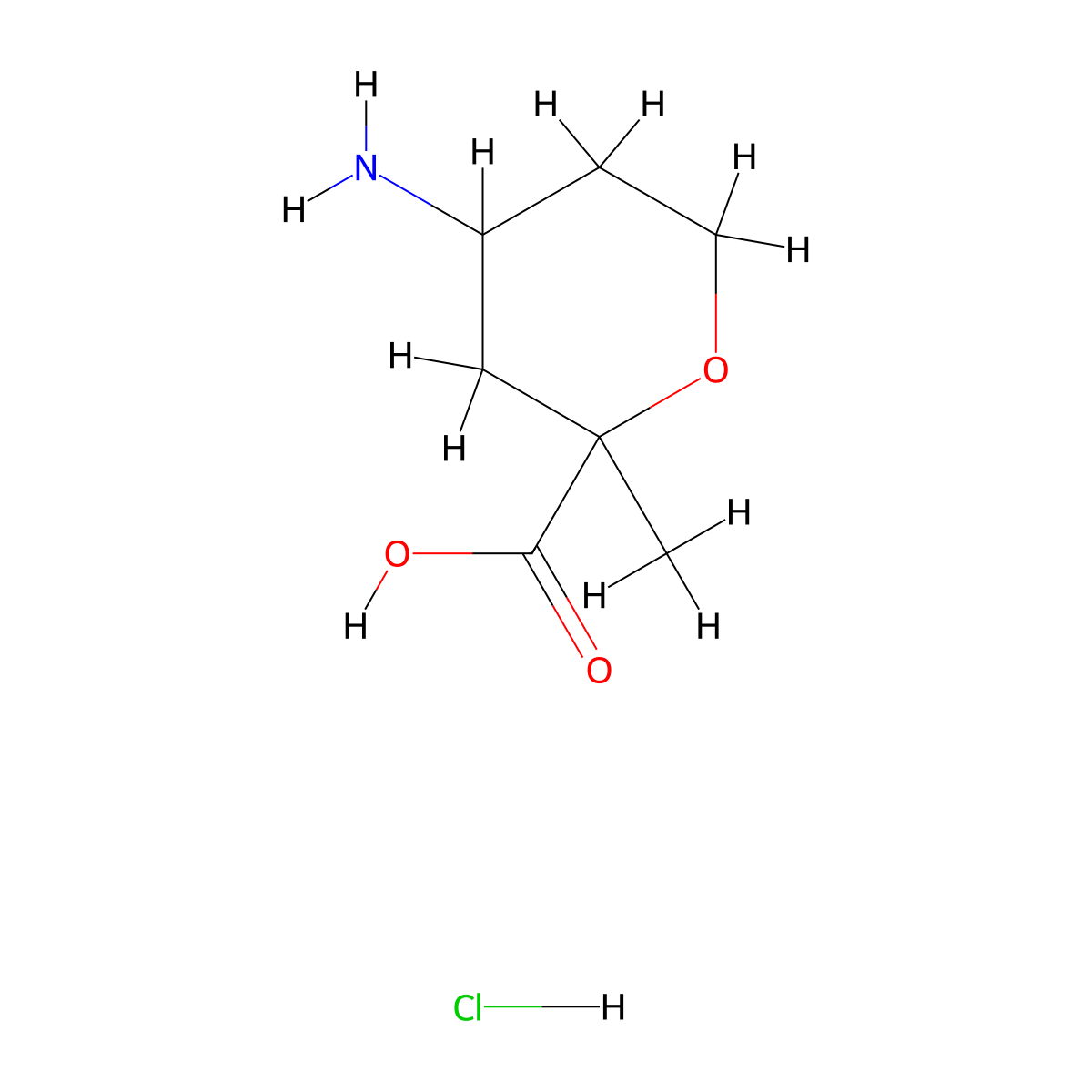 4-Amino-2-methyloxane-2-carboxylic acid hydrochloride molecular structure, CAS 2094117-74-3