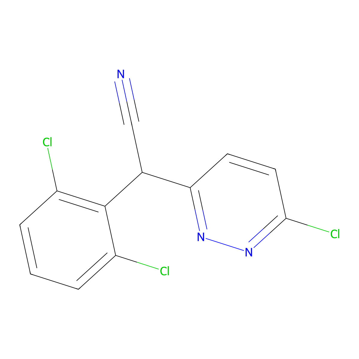 2-(6-Chloropyridazin-3-yl)-2-(2,6-dichlorophenyl)acetonitrile molecular structure, CAS 209412-06-6