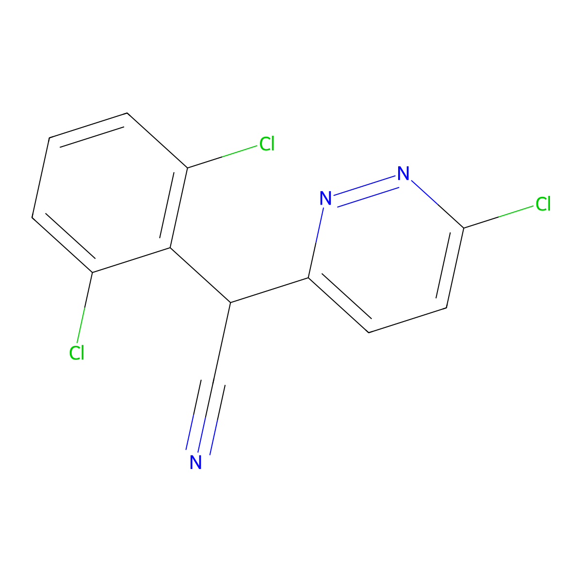 2-(6-Chloropyridazin-3-yl)-2-(2,6-dichlorophenyl)acetonitrile molecular structure, CAS 209412-06-6