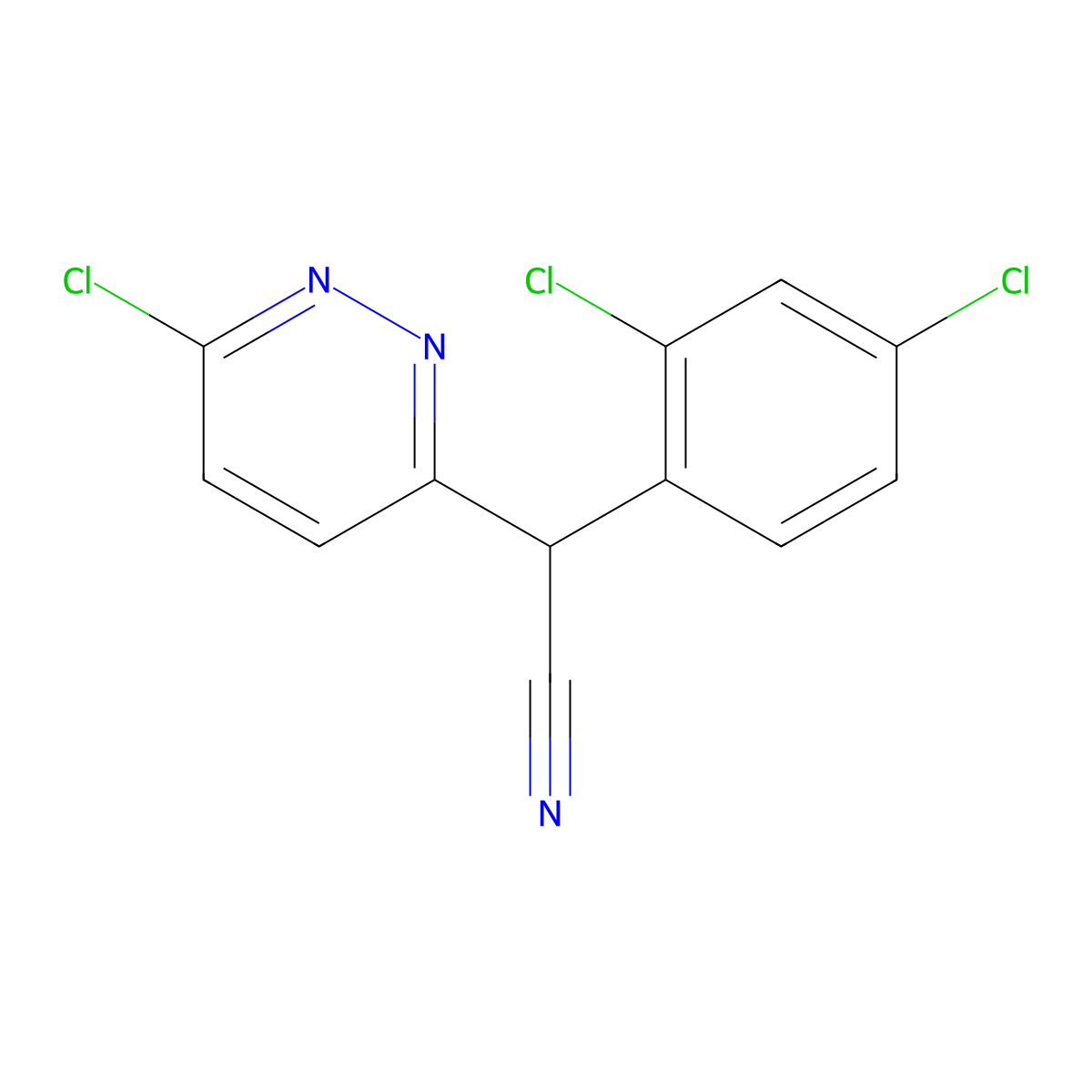 2-(6-Chloro-3-pyridazinyl)-2-(2,4-dichlorophenyl)acetonitrile molecular structure, CAS 209412-09-9