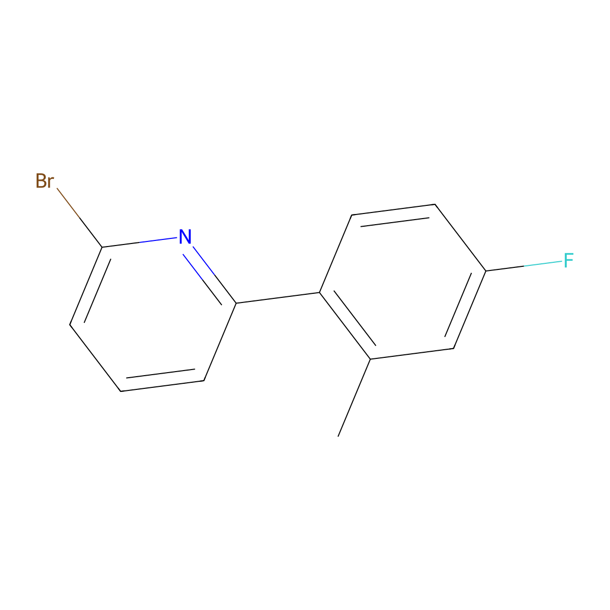 2-Bromo-6-(4-fluoro-2-methylphenyl)pyridine molecular structure, CAS 209412-17-9