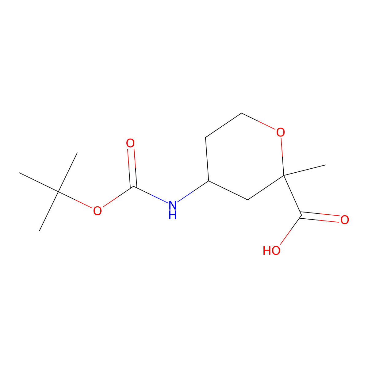 4-{[(Tert-butoxy)carbonyl]amino}-2-methyloxane-2-carboxylic acid molecular structure, CAS 2094125-23-0