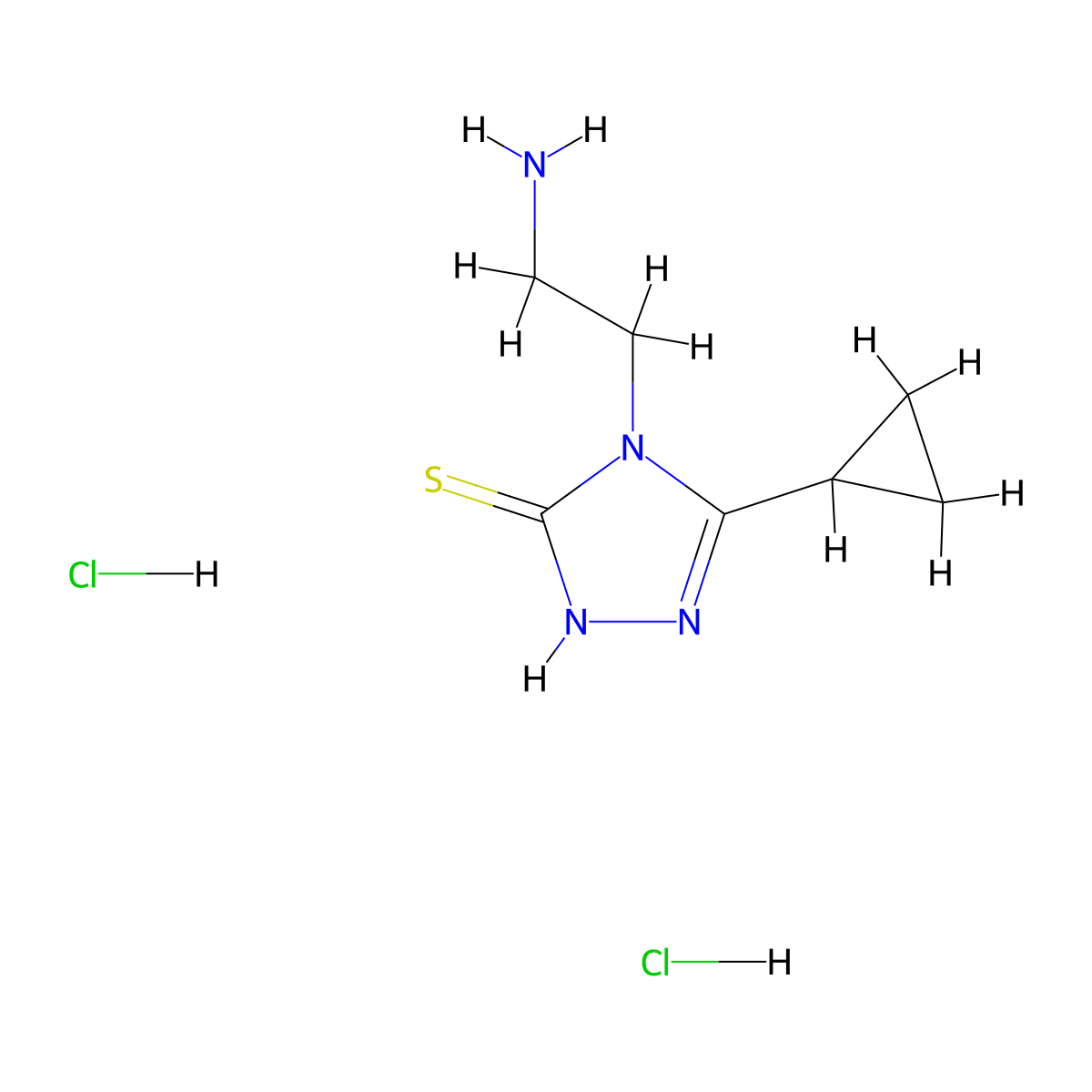 4-(2-aminoethyl)-5-cyclopropyl-4H-1,2,4-triazole-3-thiol dihydrochloride molecular structure, CAS 2094139-19-0