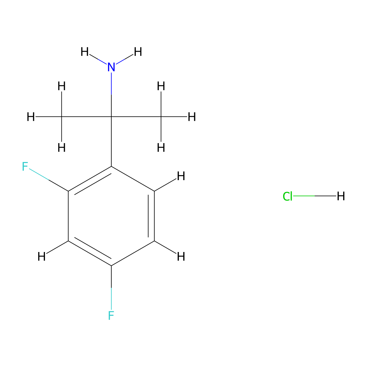 2-(2,4-Difluorophenyl)propan-2-amine hydrochloride molecular structure, CAS 2094139-39-4